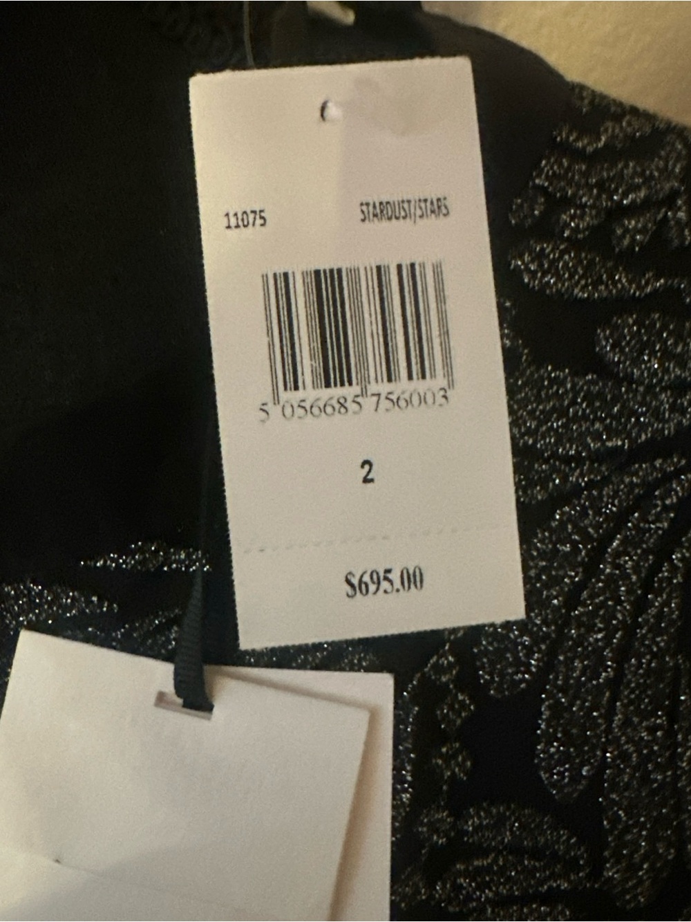 SALONI Black Glitter Star-Appliqué Fit & Flare Mini Dress - Picture 6 of 6
